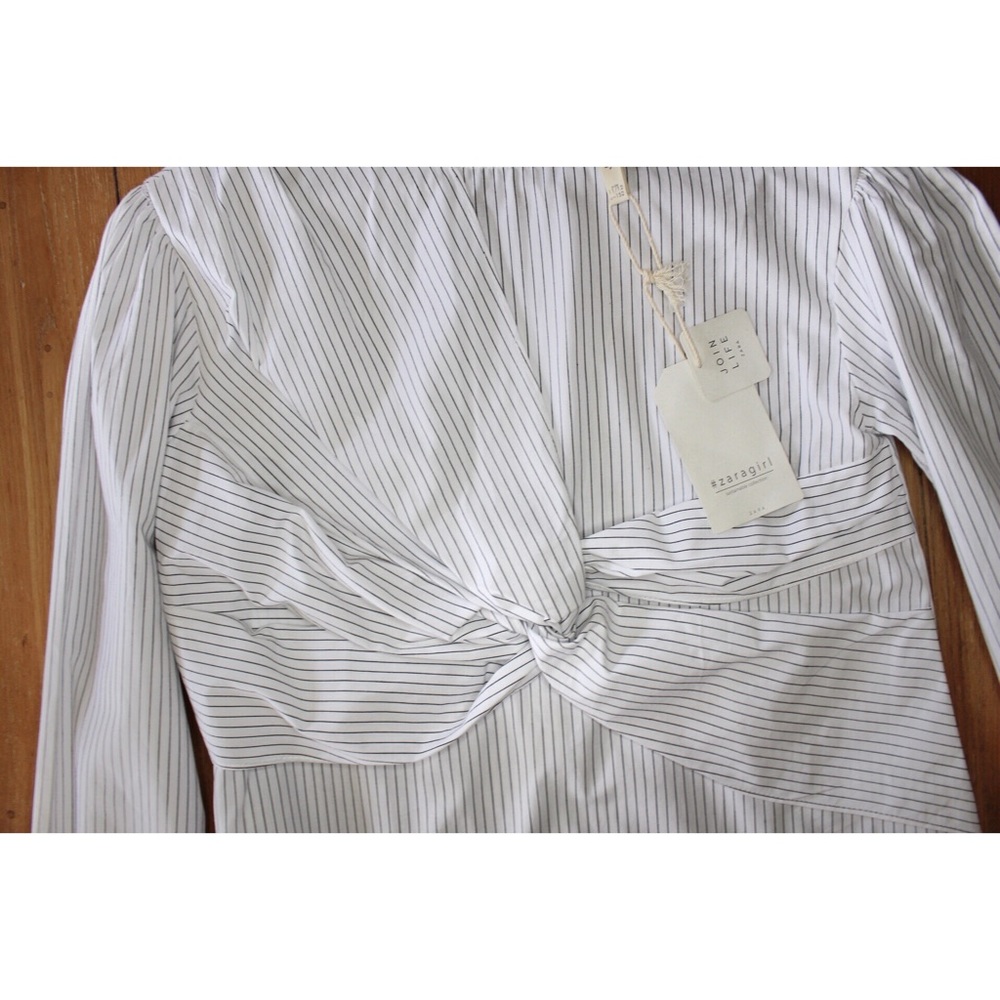 Zara Girls Knotted Striped Long Sleeve Top 11-12 - Picture 4 of 8